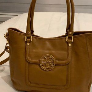 TORY BURCH AMANDA Hobo Tan Leather with Gold Hardware